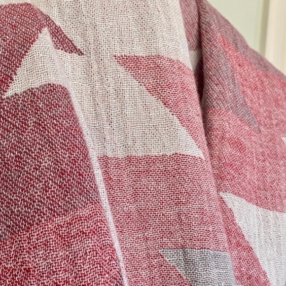 Southwest Aztec Blanket Wrap Jacquard Woven Organic Cotton Light Red Pink Gray - Picture 7 of 10